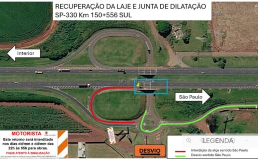 Anhanguera terá interdição de alça de acesso para reparos em Limeira durante fim de semana