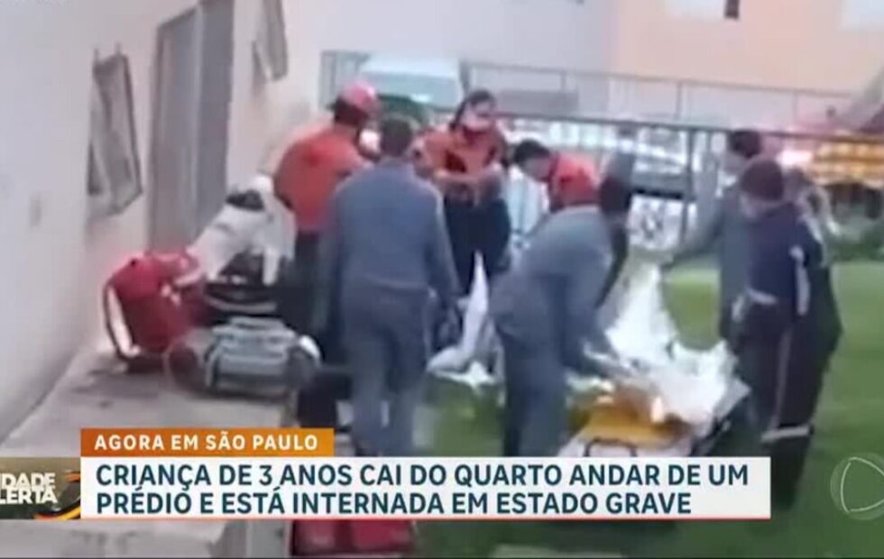 Menina de 3 anos sofre queda grave do 4º andar de edifício em Campinas